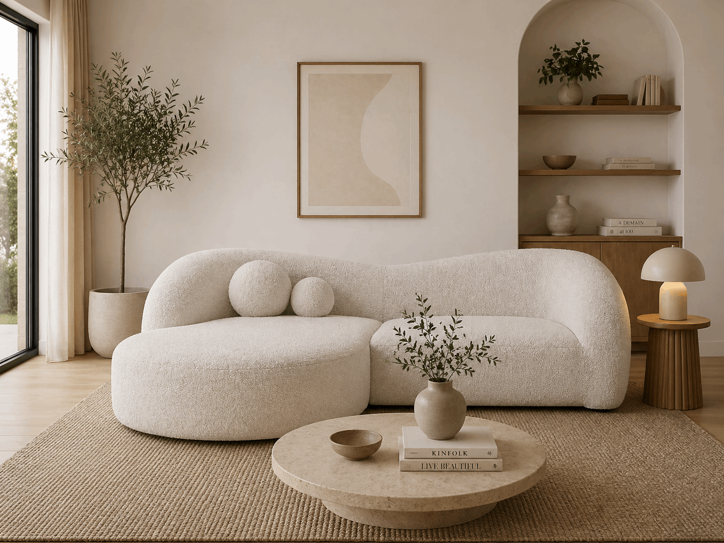 Molia Ecksofa (links) in Bouclé, 238 cm Breite