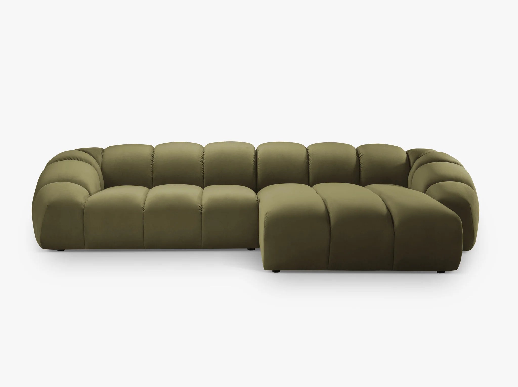 Monto Ecksofa (rechts) in Samt, 305 cm Breite - Modulsofa-2