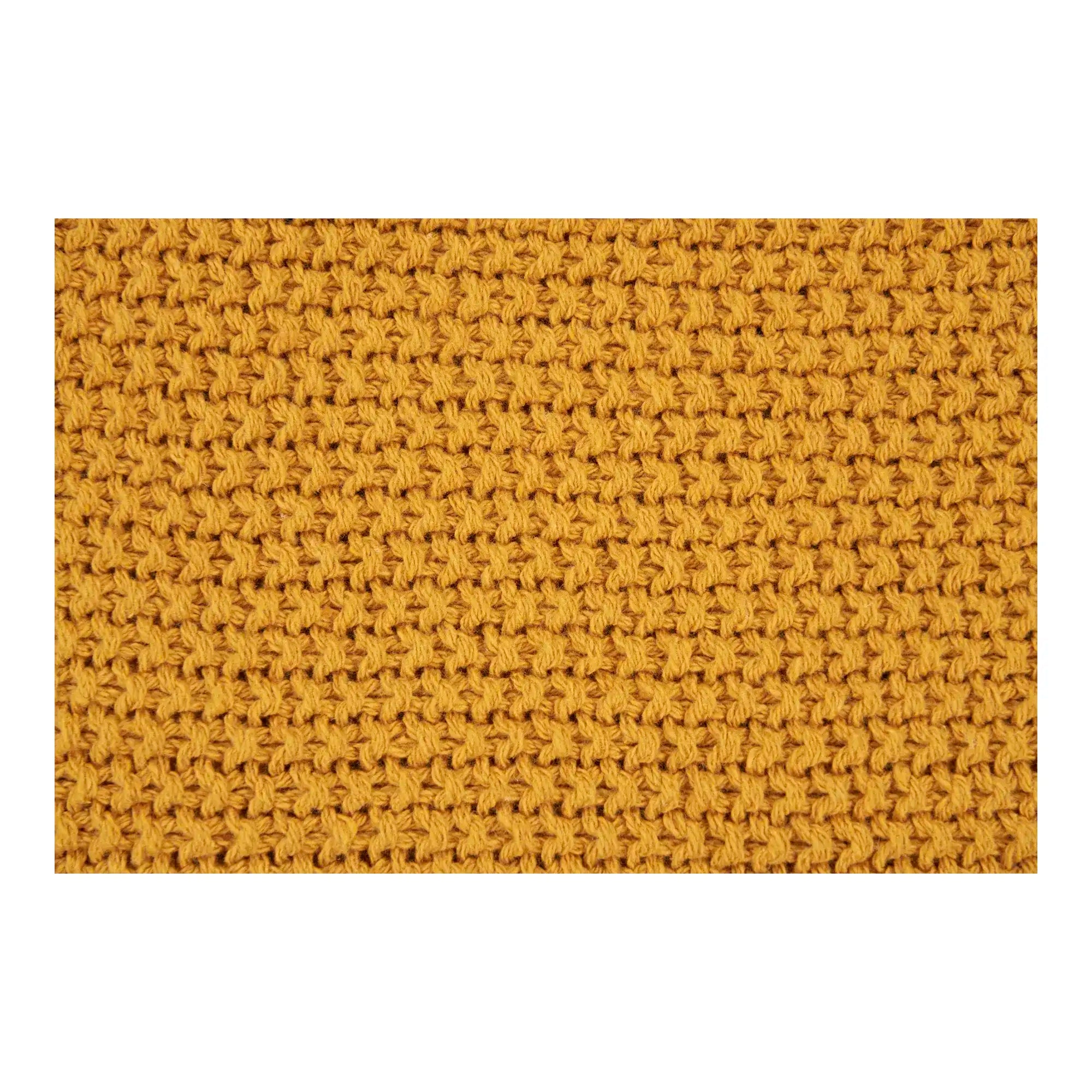 Plaid aus recycelter Baumwolle in Ocker 130x170 cm – Skandinavische Wohndecke