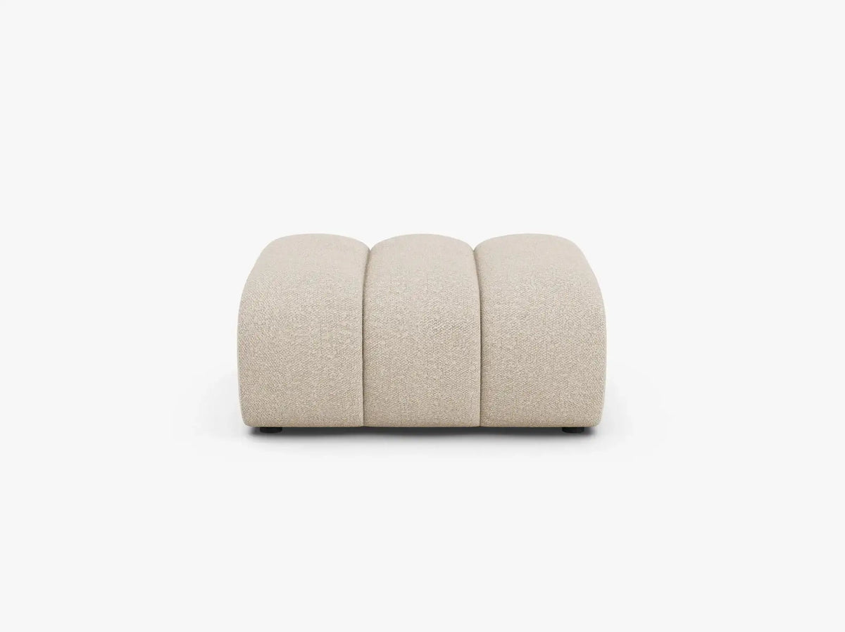 PolsterOase Hocker – Grandé Hocker in Bouclé, 92 cm Breite, Beige – Frontalansicht