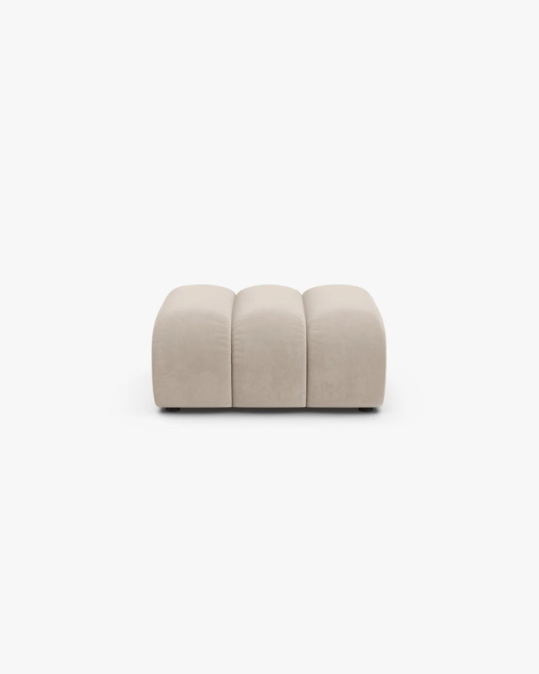 PolsterOase Hocker – Grandé Hocker in Samt, 92 cm Breite, Beige – Ansicht 1