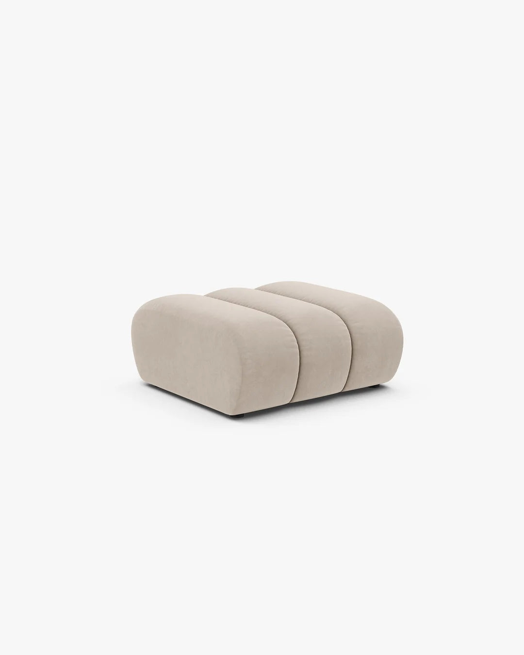 PolsterOase Hocker – Grandé Hocker in Samt, 92 cm Breite, Beige – Ansicht 3