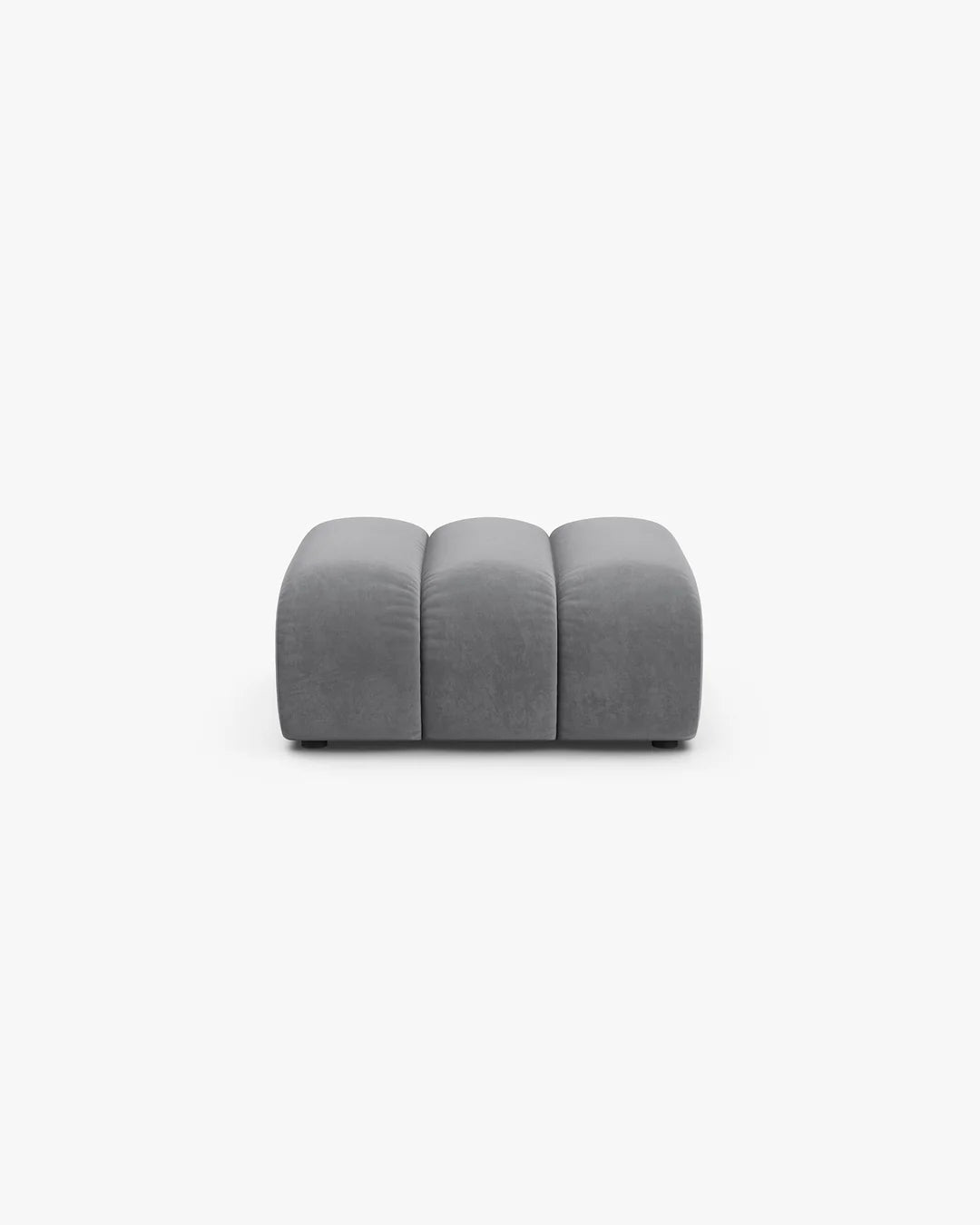 PolsterOase Hocker – Grandé Hocker in Samt, 92 cm Breite, Grau – Ansicht 1
