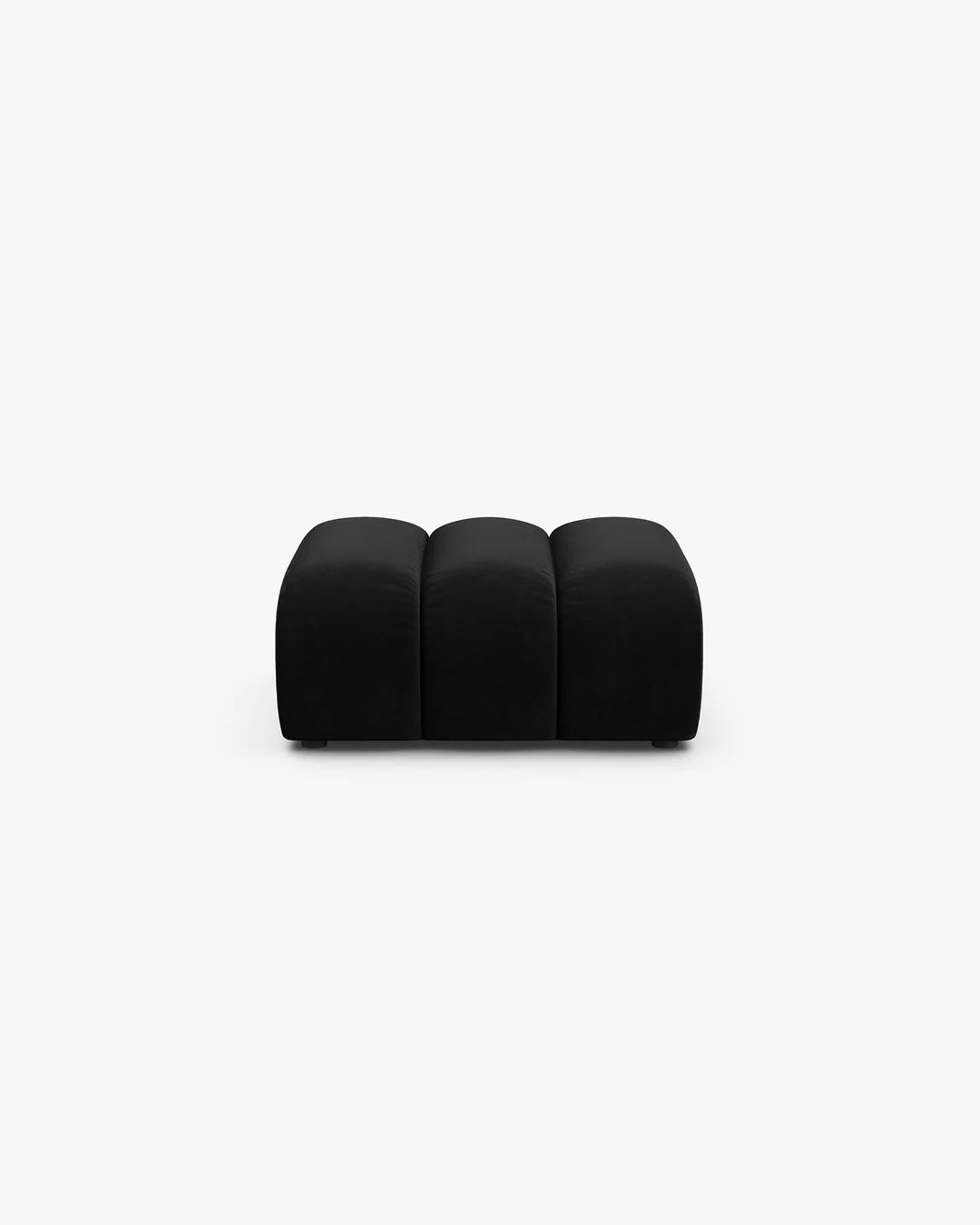 PolsterOase Hocker – Grandé Hocker in Samt, 92 cm Breite, Schwarz – Ansicht 1