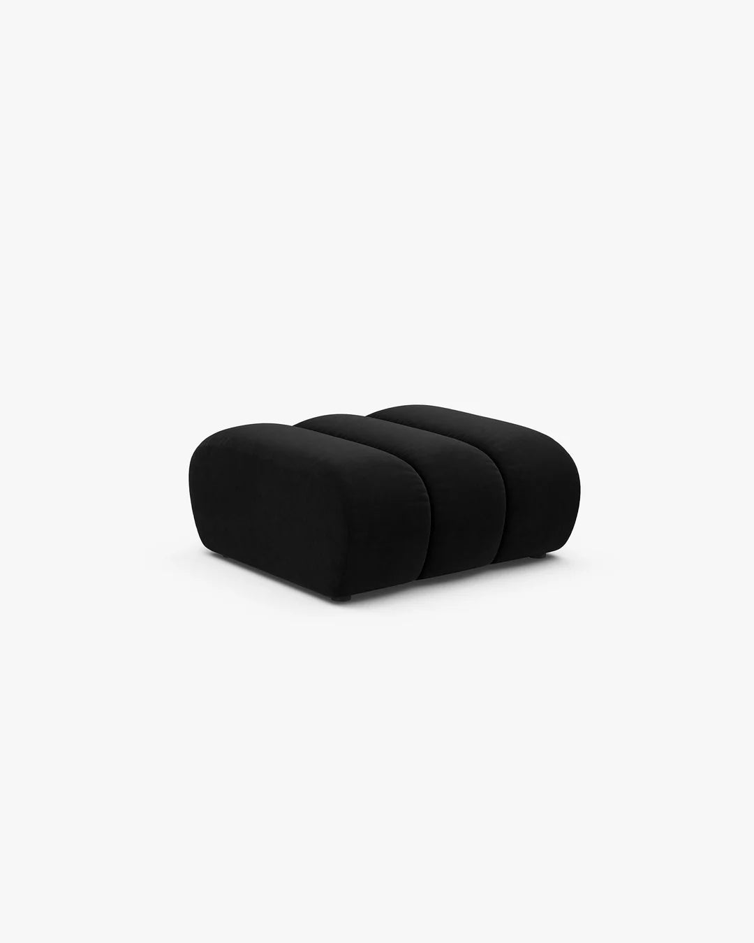 PolsterOase Hocker – Grandé Hocker in Samt, 92 cm Breite, Schwarz – Ansicht 3