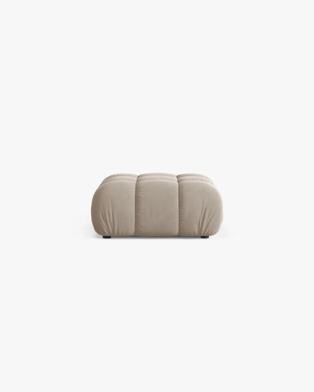 PolsterOase Hocker – Selene Hocker in Samt, 95 cm Breite, Dunkelbeige – Ansicht 1