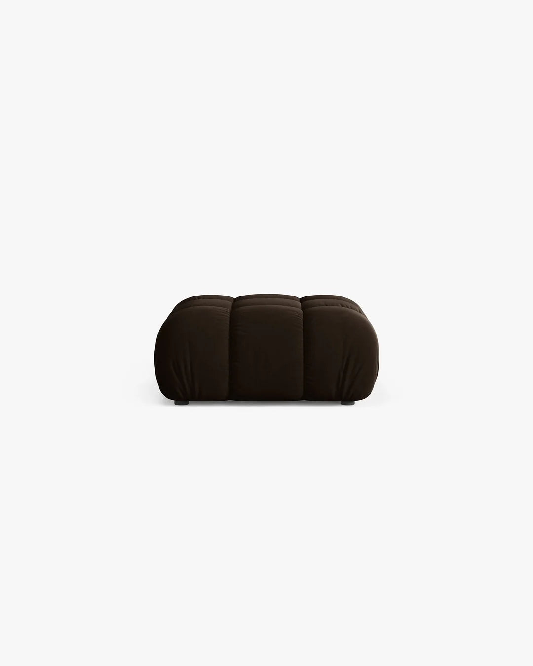 PolsterOase Hocker – Selene Hocker in Samt, 95 cm Breite, Dunkelbraun – Ansicht 1