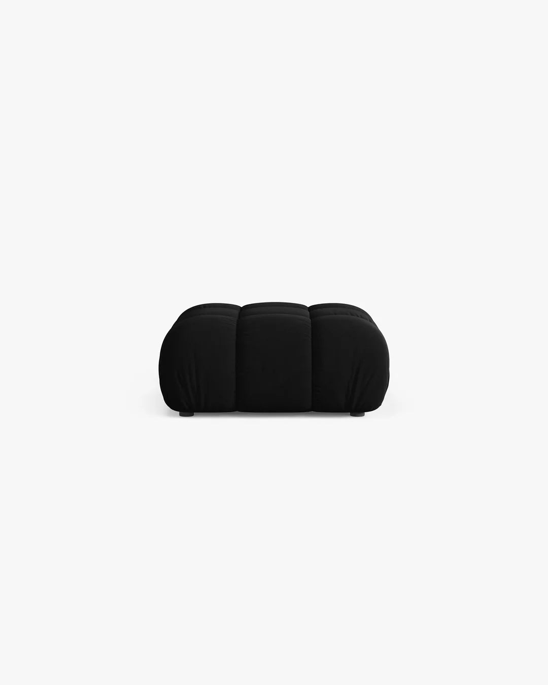 PolsterOase Hocker – Selene Hocker in Samt, 95 cm Breite, Schwarz – Ansicht 1