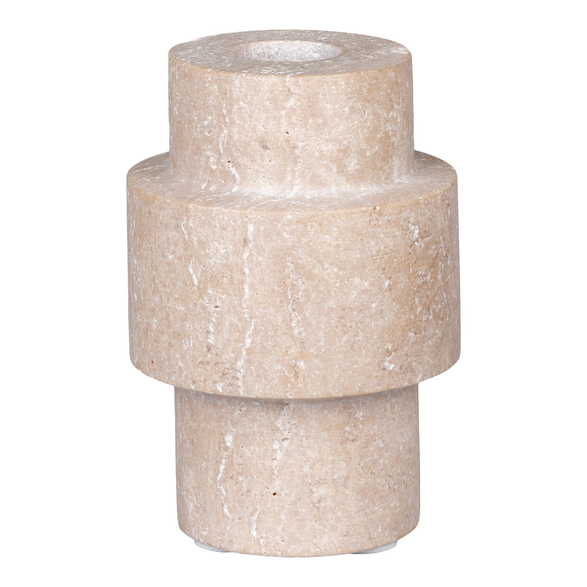PolsterOase Kerzenhalter - Kerzenhalter aus Travertin, Natur, Ø 7 × 10 cm – Ansicht 02