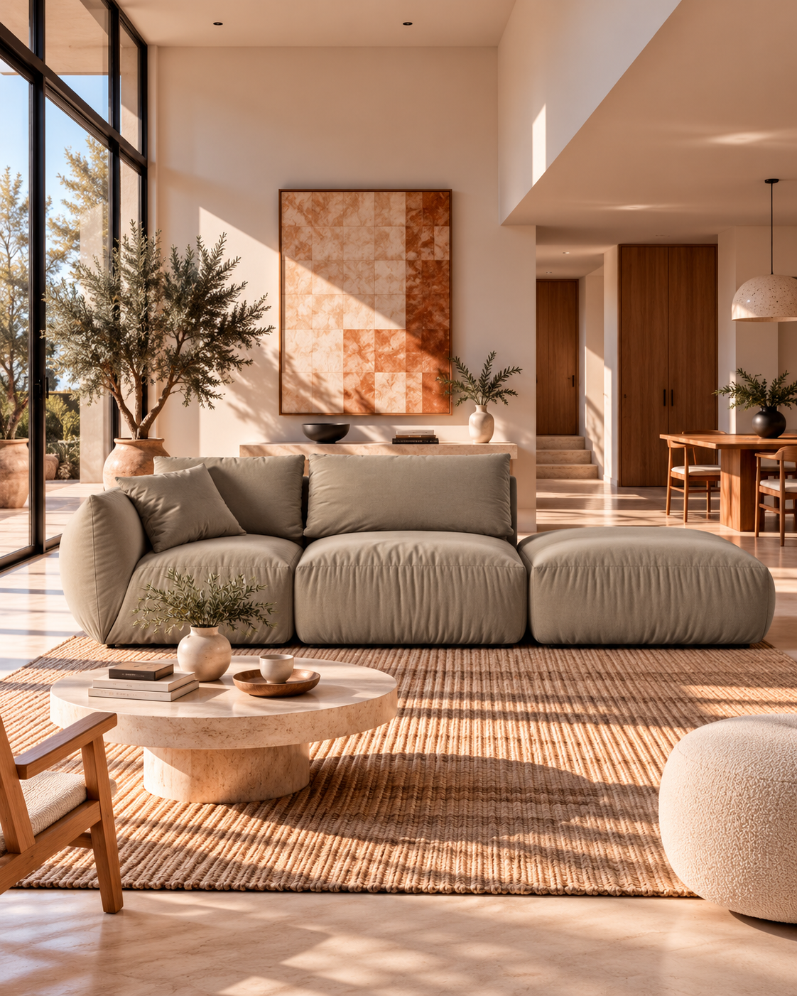 PolsterOase Modulsofa – Bono Modulsofa mit Récamiere aus Samt, Dreisitzer, 295 cm – zusätzliche Produktansicht