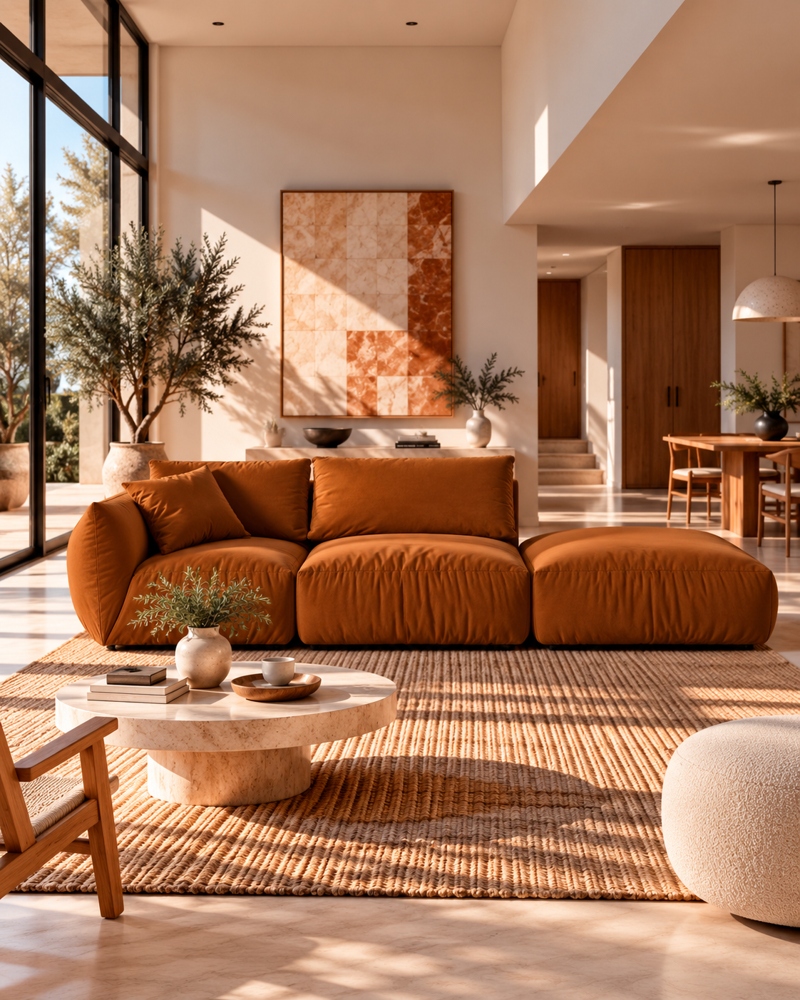 PolsterOase Modulsofa – Bono Modulsofa mit Récamiere aus Samt, Dreisitzer, 295 cm – zusätzliche Produktansicht