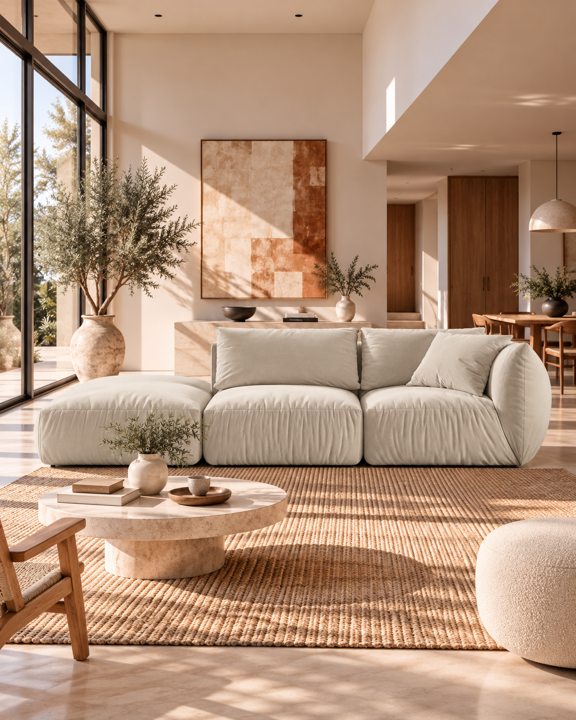 PolsterOase Modulsofa – Bono Modulsofa mit Récamiere aus Samt, Dreisitzer, 295 cm – zusätzliche Produktansicht