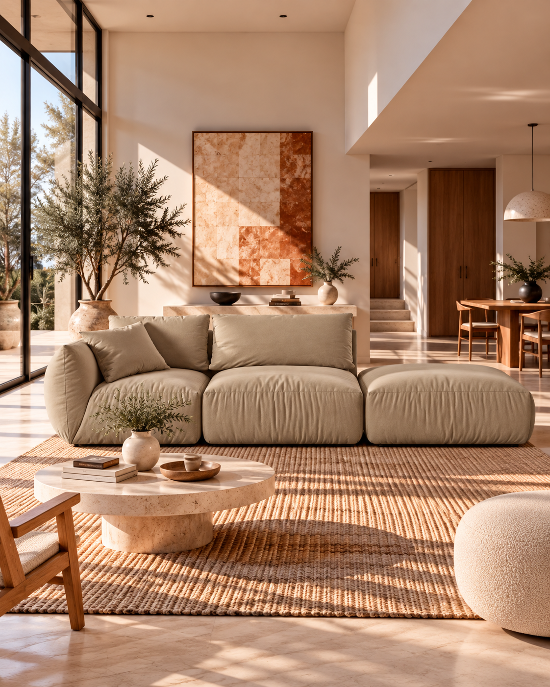 PolsterOase Modulsofa – Bono Modulsofa mit Récamiere aus Samt, Dreisitzer, 295 cm – zusätzliche Produktansicht