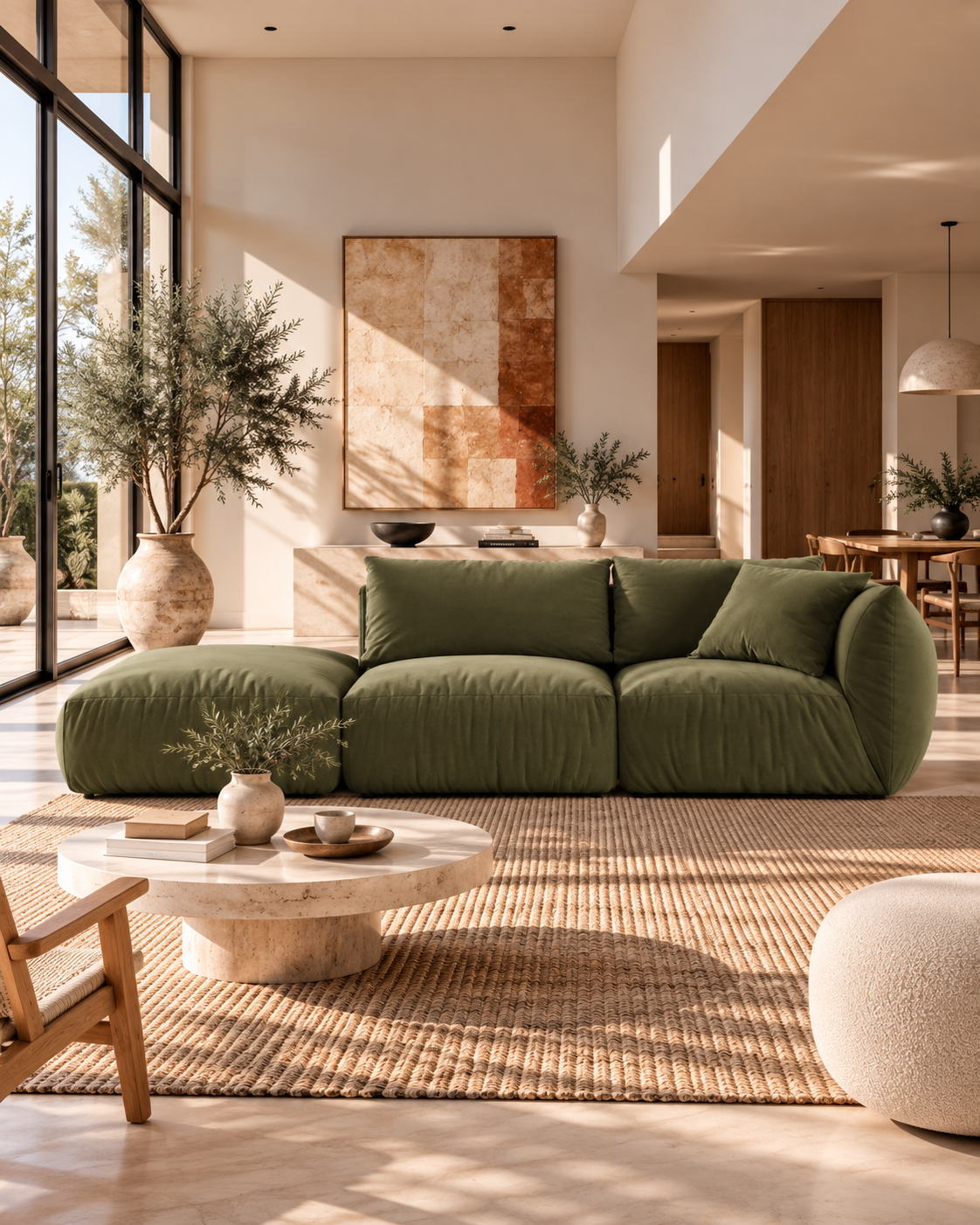PolsterOase Modulsofa – Bono Modulsofa mit Récamiere aus Samt, Dreisitzer, 295 cm – zusätzliche Produktansicht