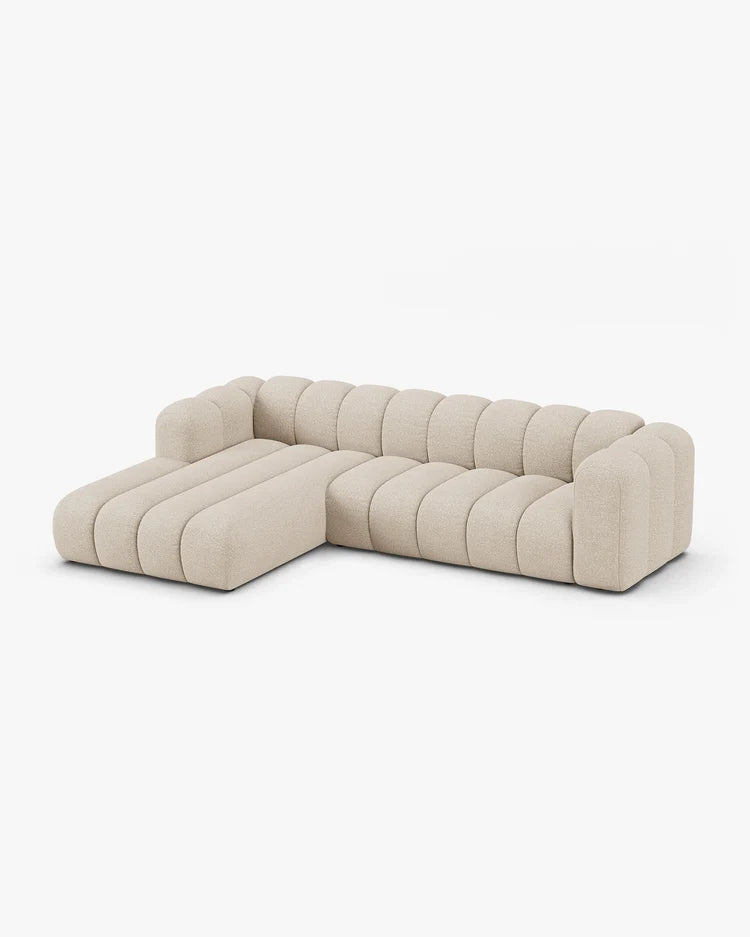PolsterOase Modulsofa – Grandé Ecksofa 4-Sitzer in Bouclé, 290 cm Breite, Beige – Ansicht 3