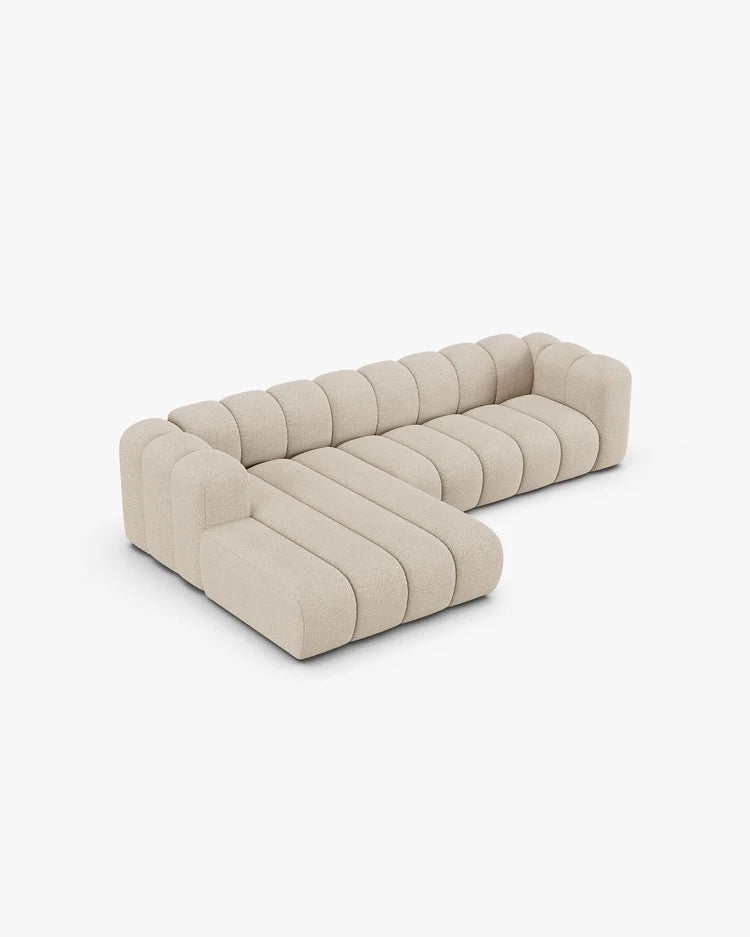 PolsterOase Modulsofa – Grandé Ecksofa 4-Sitzer in Bouclé, 290 cm Breite, Beige – Ansicht 4