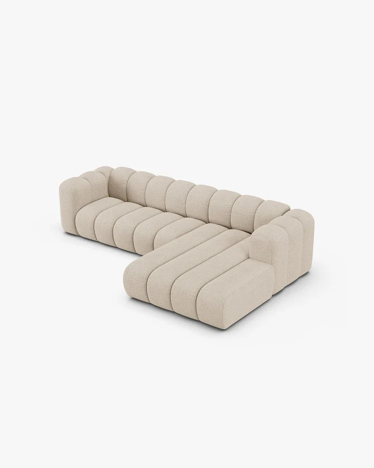 PolsterOase Modulsofa – Grandé Ecksofa 4-Sitzer in Bouclé, 290 cm Breite, Beige – Ansicht 4