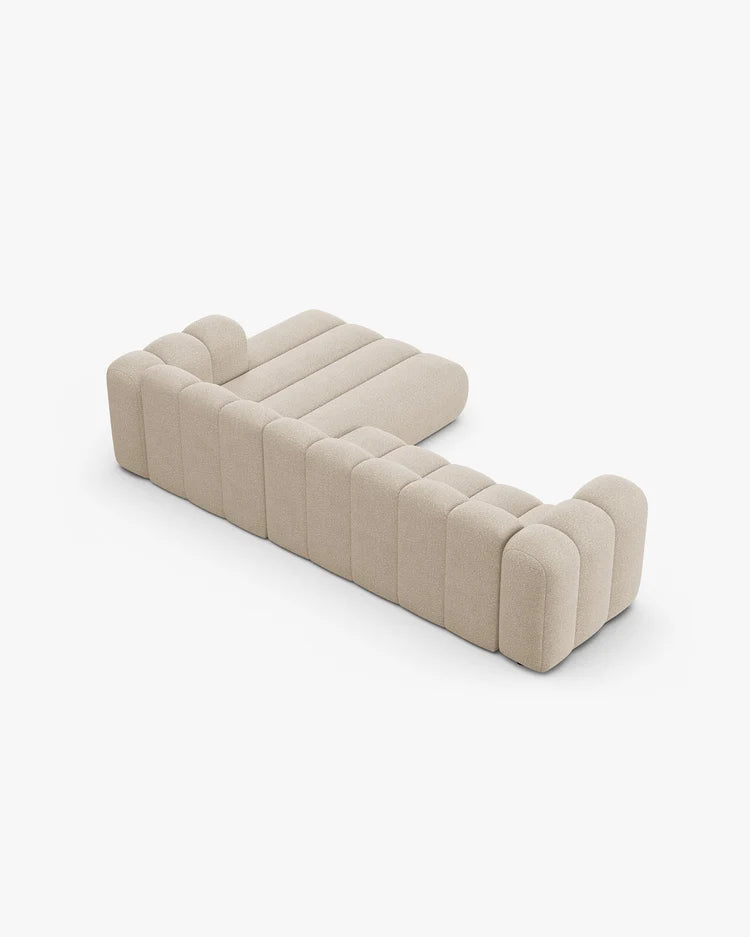 PolsterOase Modulsofa – Grandé Ecksofa 4-Sitzer in Bouclé, 290 cm Breite, Beige – Ansicht 5