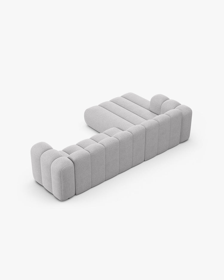 PolsterOase Modulsofa – Grandé Ecksofa 4-Sitzer in Bouclé, 290 cm Breite, Grau – Ansicht 5
