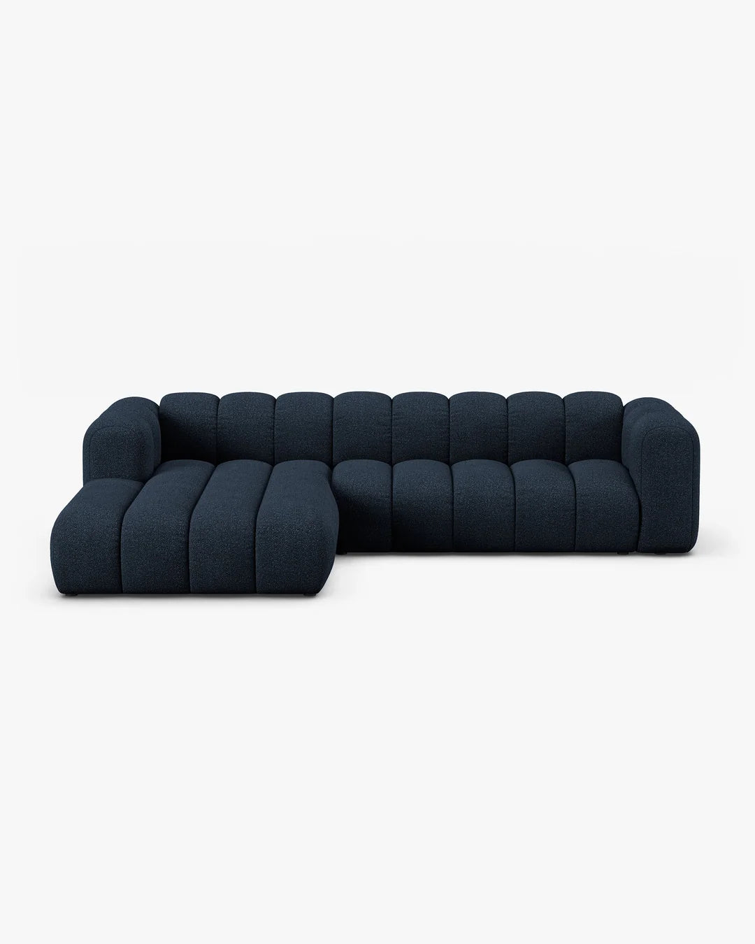 PolsterOase Modulsofa – Grandé Ecksofa 4-Sitzer in Bouclé, 290 cm Breite, Königsblau – Ansicht 1