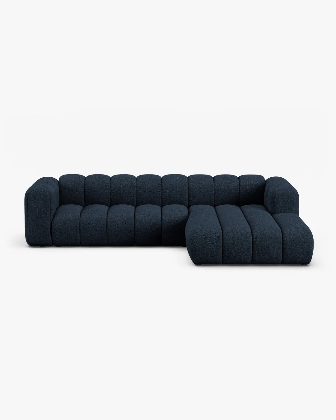 PolsterOase Modulsofa – Grandé Ecksofa 4-Sitzer in Bouclé, 290 cm Breite, Königsblau – Ansicht 1