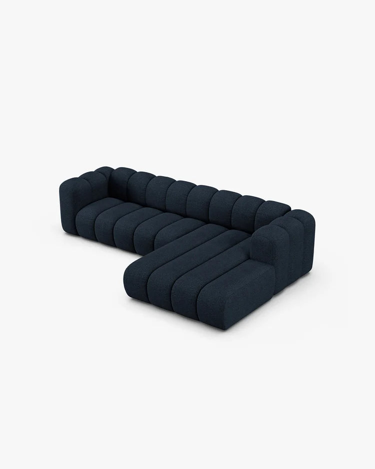PolsterOase Modulsofa – Grandé Ecksofa 4-Sitzer in Bouclé, 290 cm Breite, Königsblau – Ansicht 4