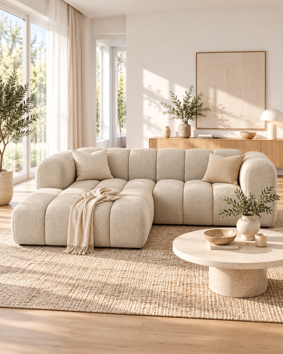PolsterOase Modulsofa – Grandé Ecksofa in Bouclé, 230 cm Breite – zusätzliche Produktansicht