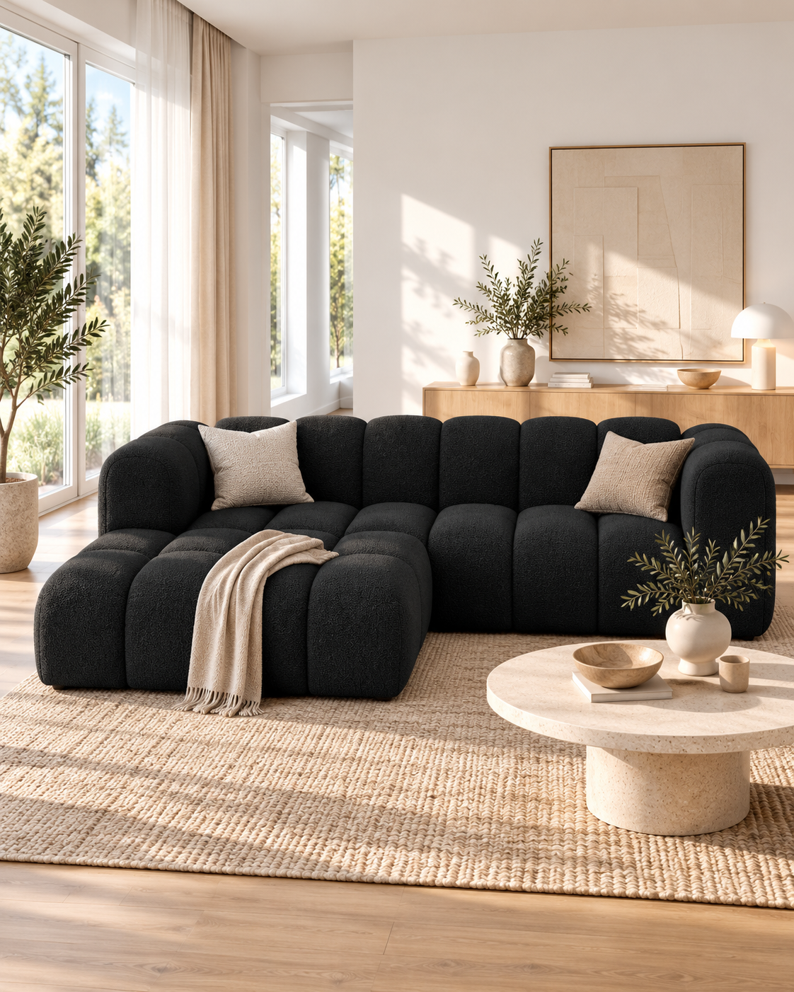 PolsterOase Modulsofa – Grandé Ecksofa in Bouclé, 230 cm Breite – zusätzliche Produktansicht