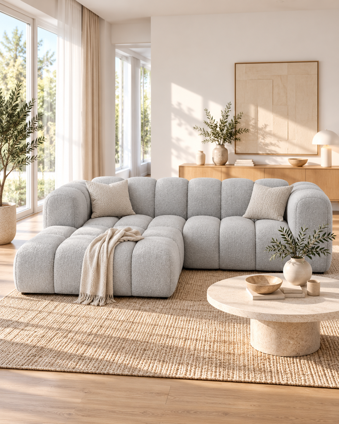 PolsterOase Modulsofa – Grandé Ecksofa in Bouclé, 230 cm Breite – zusätzliche Produktansicht