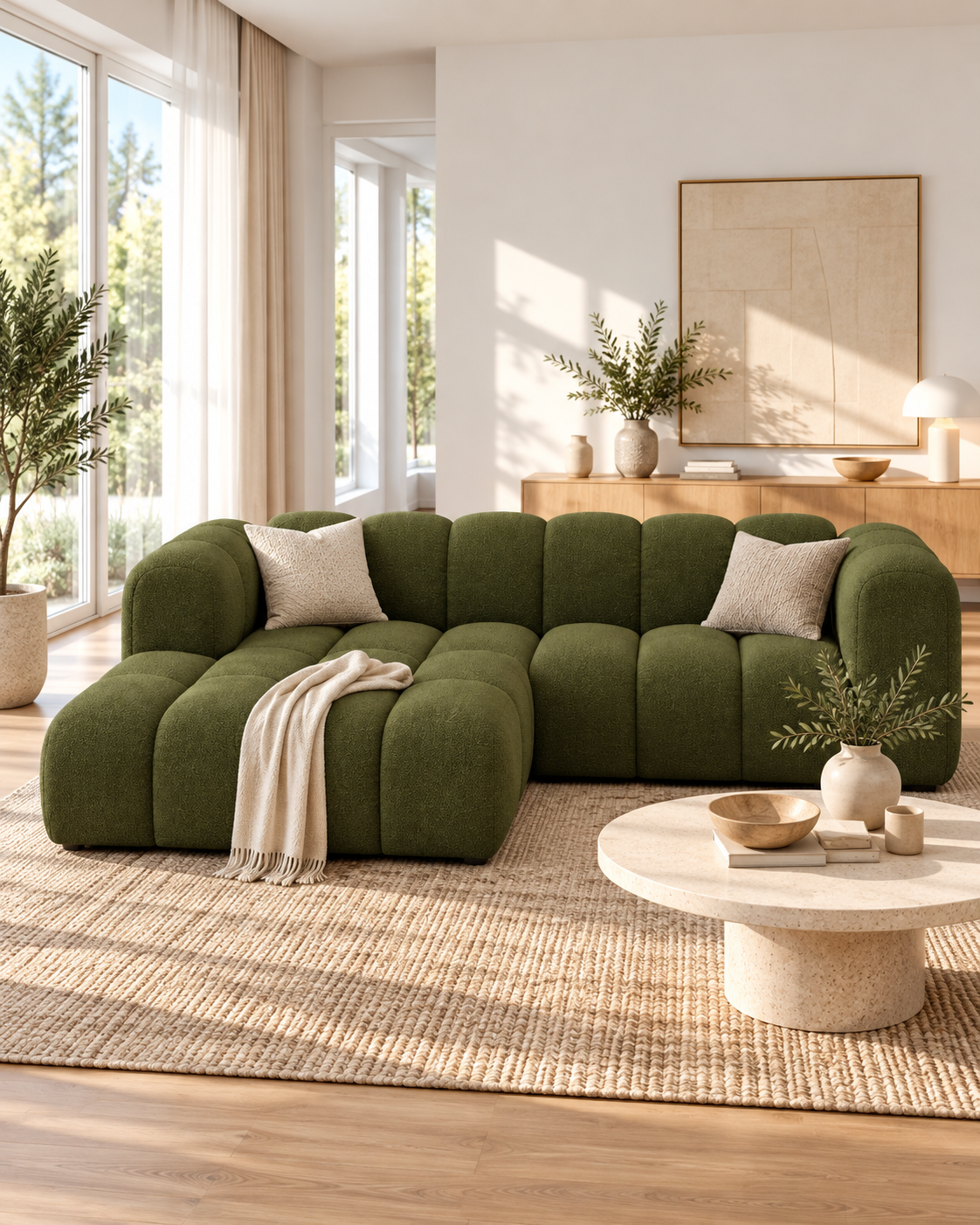 PolsterOase Modulsofa – Grandé Ecksofa in Bouclé, 230 cm Breite – zusätzliche Produktansicht