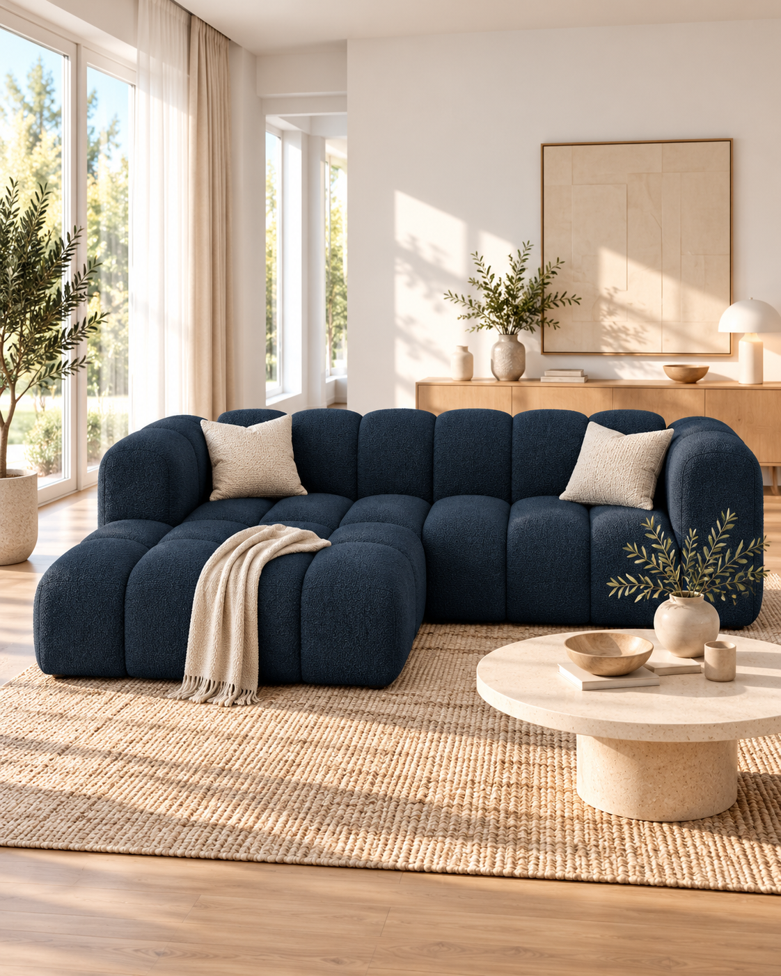 PolsterOase Ecksofa – Grandé Ecksofa aus Bouclé, Dreisitzer, 230 cm – zusätzliche Produktansicht