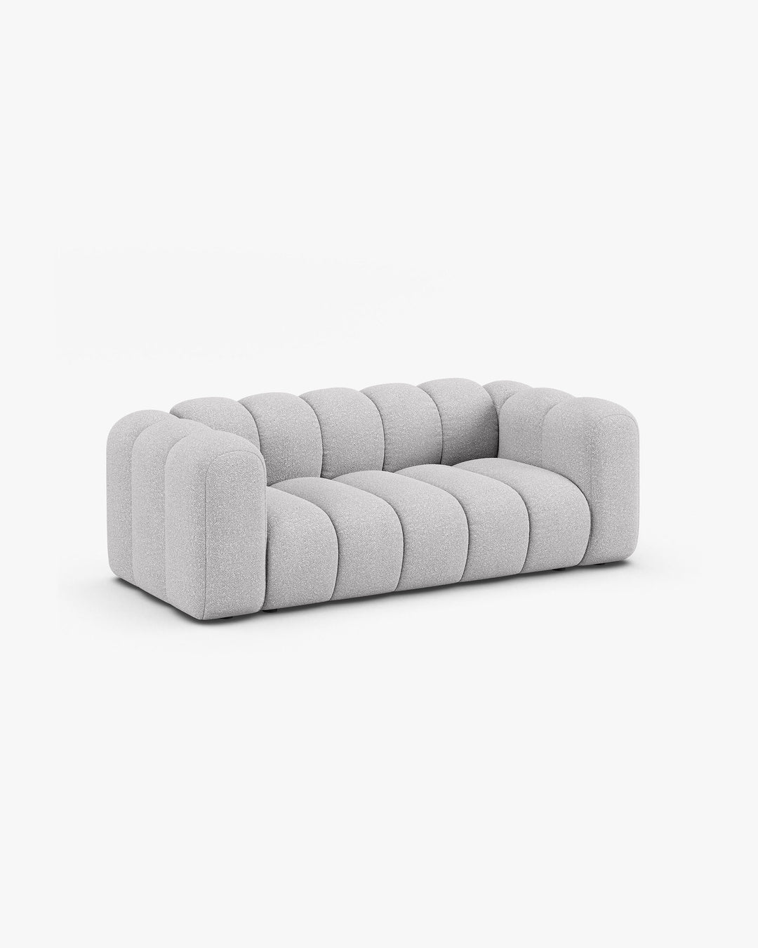 PolsterOase Modulsofa – Grandé Sofa 2-Sitzer in Bouclé, 200 cm Breite, Grau – Ansicht 3