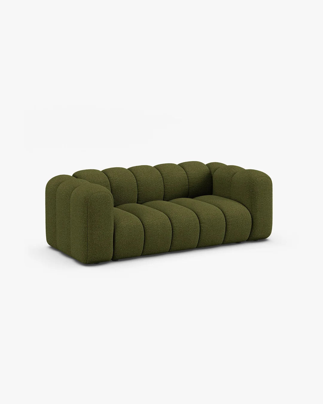 PolsterOase Modulsofa – Grandé Sofa 2-Sitzer in Bouclé, 200 cm Breite, Grün – Ansicht 3
