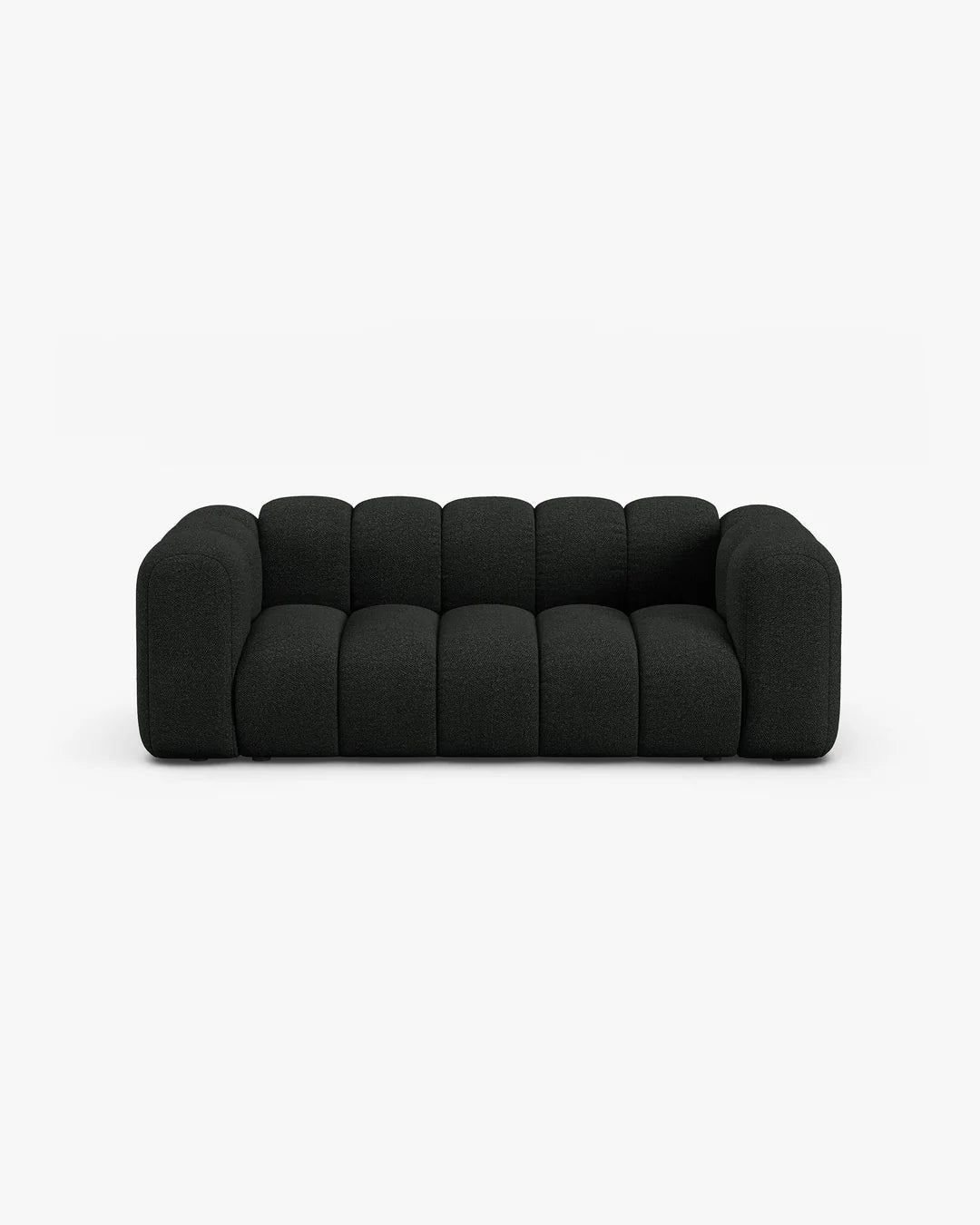 PolsterOase Modulsofa – Grandé Sofa 2-Sitzer in Bouclé, 200 cm Breite, Schwarz – Ansicht 1