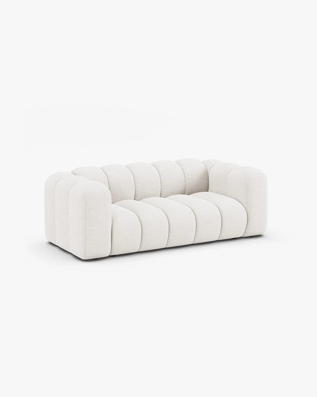 PolsterOase Modulsofa – Grandé Sofa 2-Sitzer in Bouclé, 200 cm Breite, Weiß – Ansicht 3