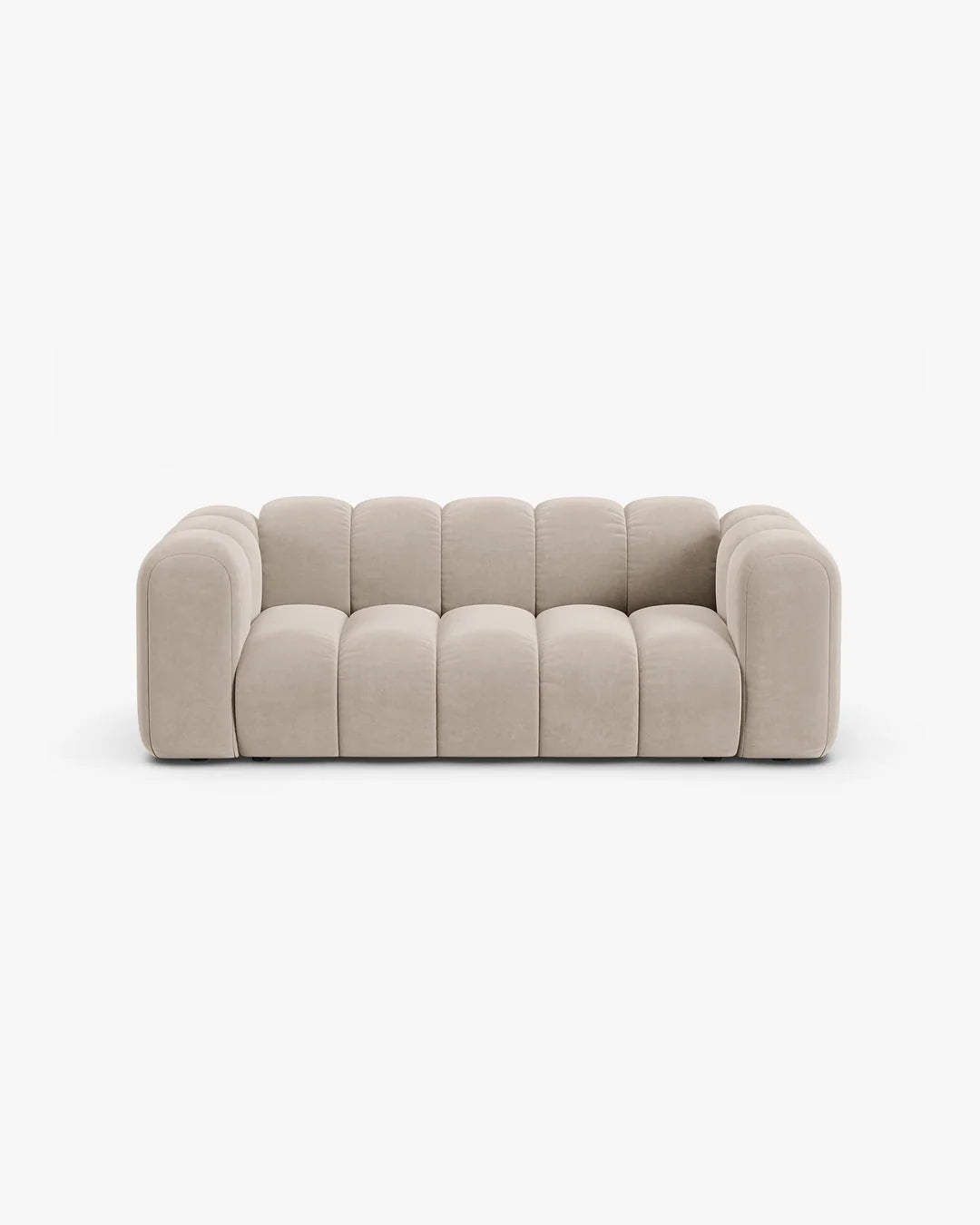 PolsterOase Modulsofa – Grandé Sofa 2-Sitzer in Samt, 200 cm Breite, Beige – Ansicht 1