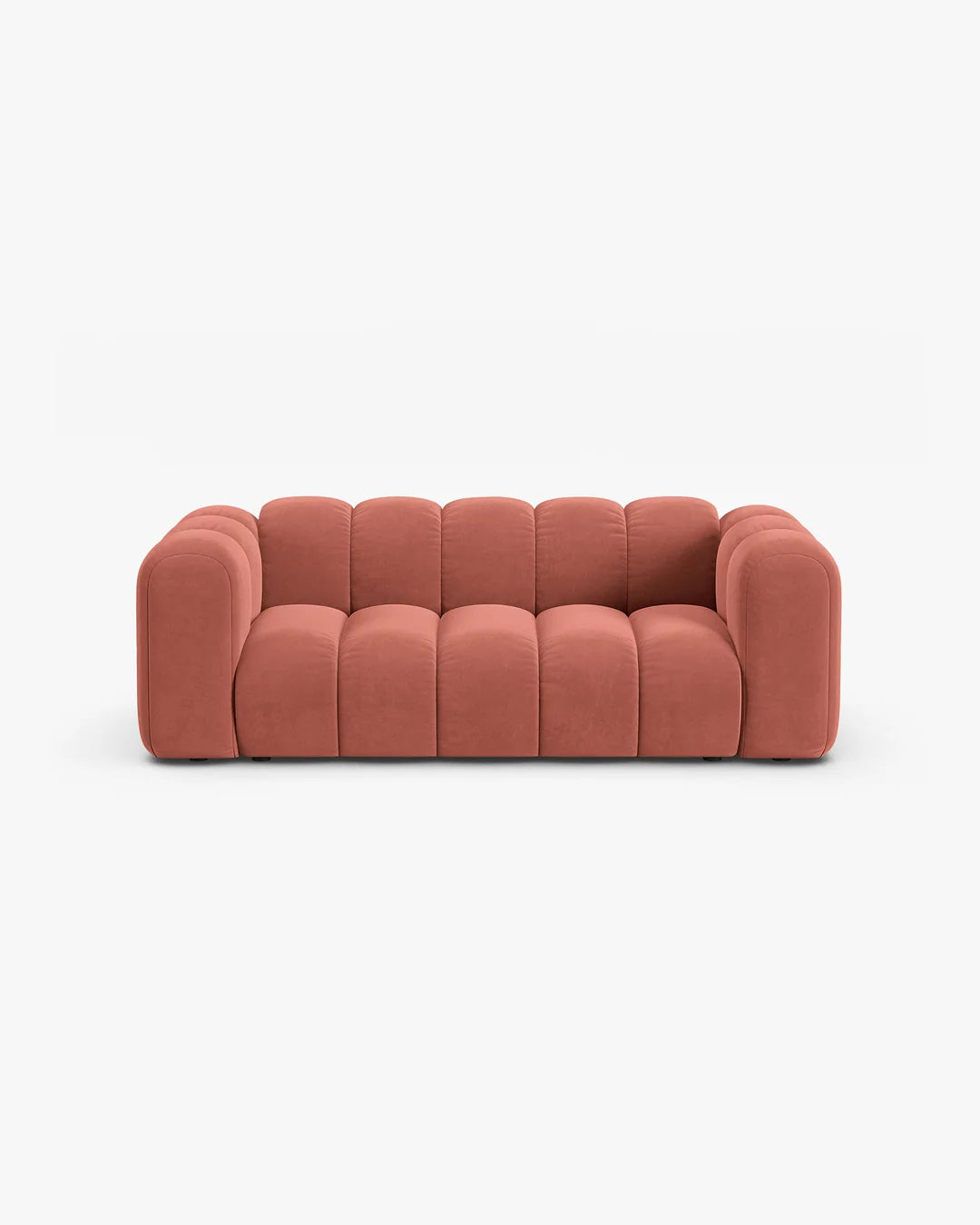 PolsterOase Modulsofa – Grandé Sofa 2-Sitzer in Samt, 200 cm Breite, Korall – Ansicht 1
