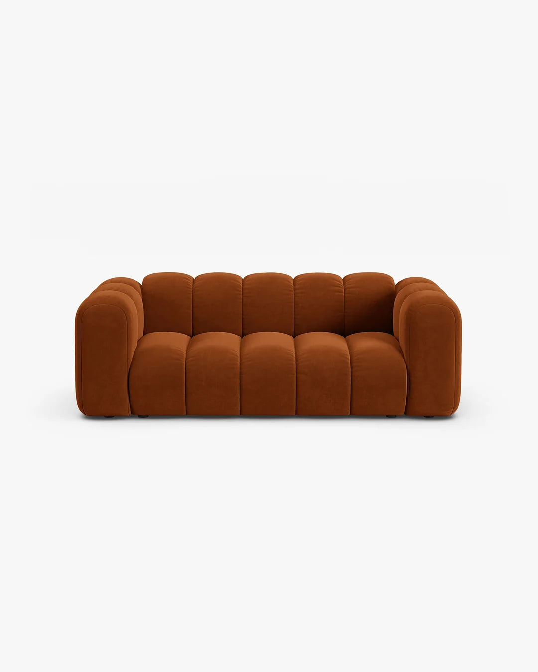 PolsterOase Modulsofa – Grandé Sofa 2-Sitzer in Samt, 200 cm Breite, Terrakotta – Ansicht 1