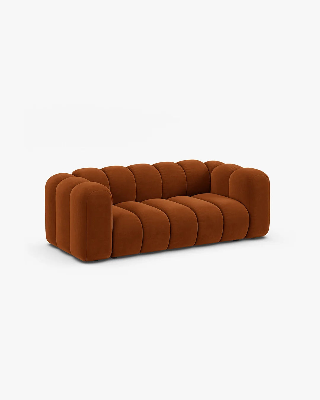 PolsterOase Modulsofa – Grandé Sofa 2-Sitzer in Samt, 200 cm Breite, Terrakotta – Ansicht 3