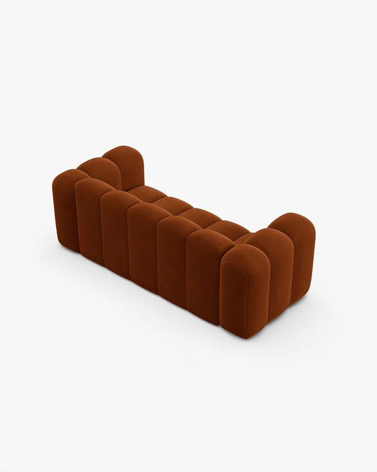 PolsterOase Modulsofa – Grandé Sofa 2-Sitzer in Samt, 200 cm Breite, Terrakotta – Ansicht 4