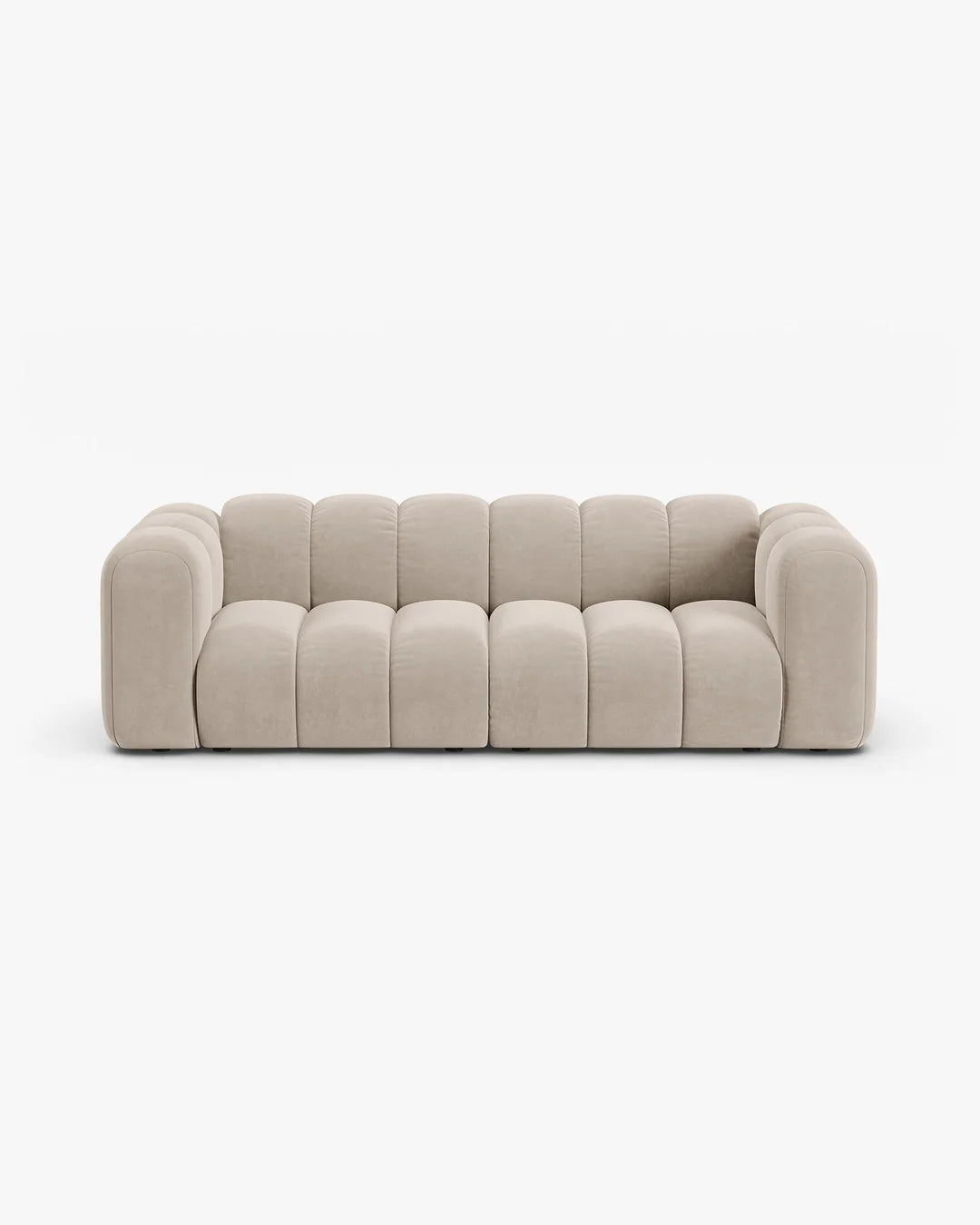 PolsterOase Modulsofa – Grandé Sofa 3-Sitzer in Samt, 230 cm Breite, Beige – Ansicht 1