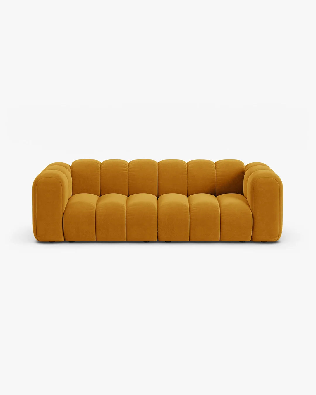 PolsterOase Modulsofa – Grandé Sofa 3-Sitzer in Samt, 230 cm Breite, Gelb – Ansicht 1