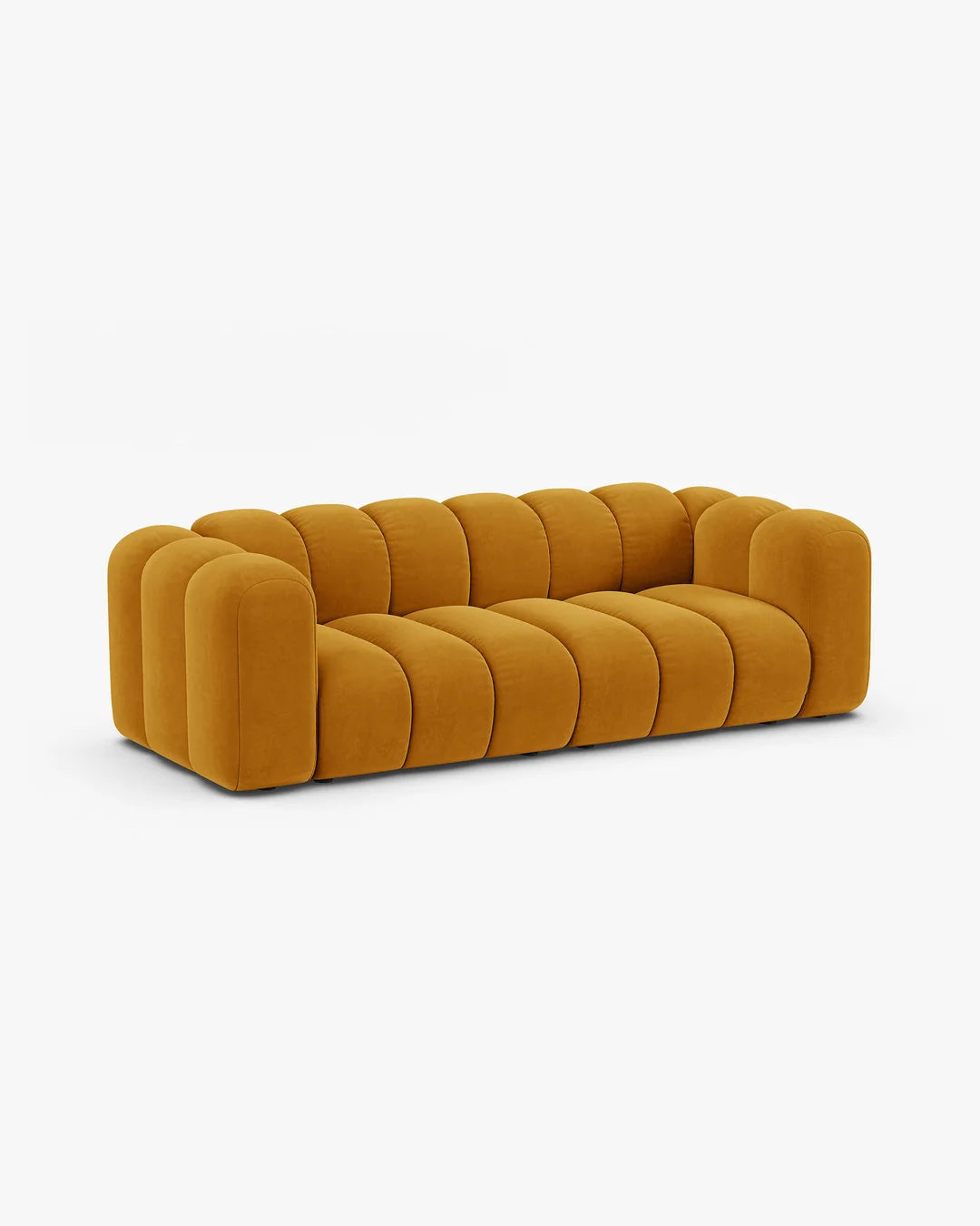 PolsterOase Modulsofa – Grandé Sofa 3-Sitzer in Samt, 230 cm Breite, Gelb – Ansicht 3