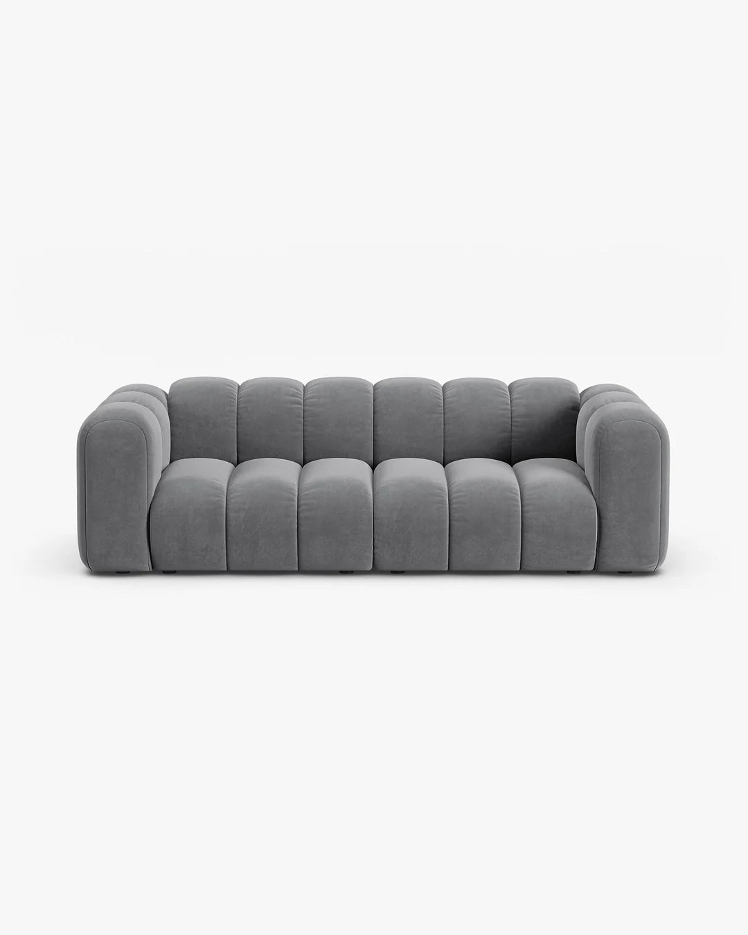 PolsterOase Modulsofa – Grandé Sofa 3-Sitzer in Samt, 230 cm Breite, Grau – Ansicht 1