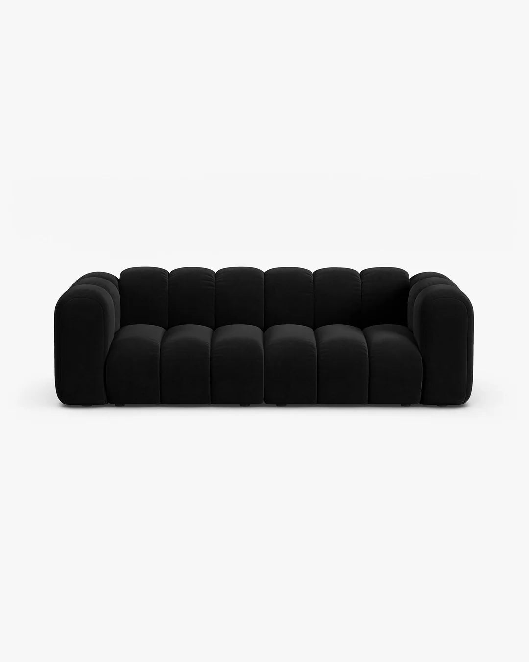 PolsterOase Modulsofa – Grandé Sofa 3-Sitzer in Samt, 230 cm Breite, Schwarz – Ansicht 1