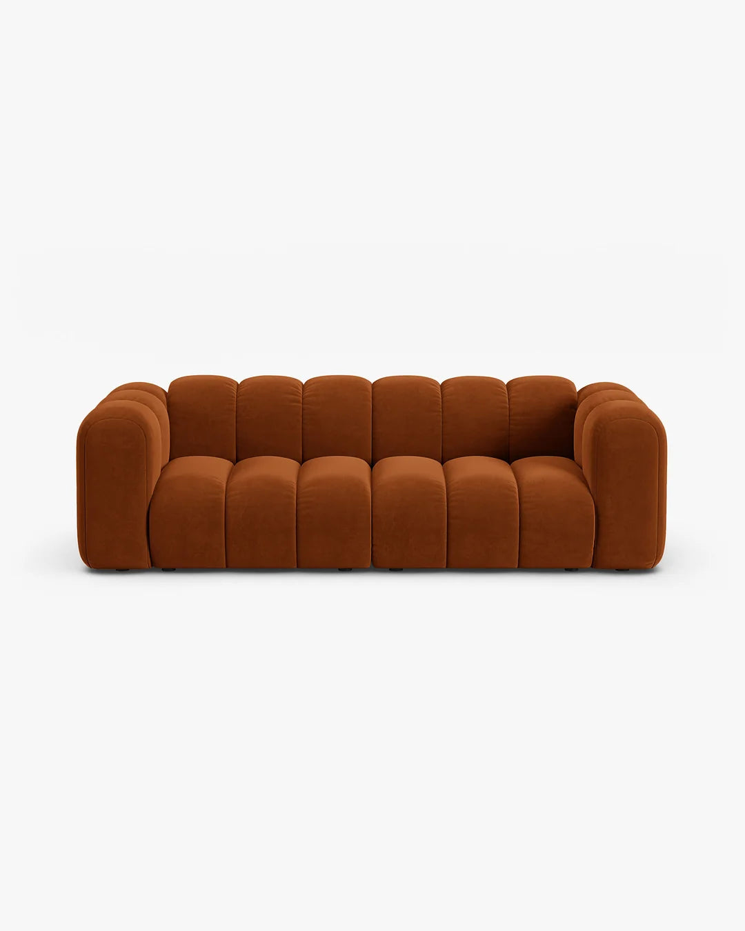 PolsterOase Modulsofa – Grandé Sofa 3-Sitzer in Samt, 230 cm Breite, Terrakotta – Ansicht 1