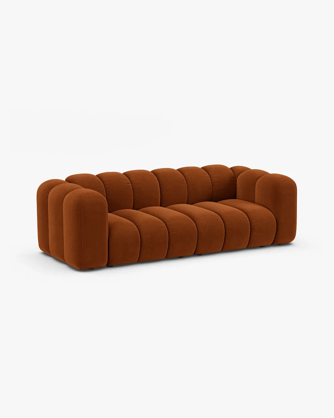 PolsterOase Modulsofa – Grandé Sofa 3-Sitzer in Samt, 230 cm Breite, Terrakotta – Ansicht 3