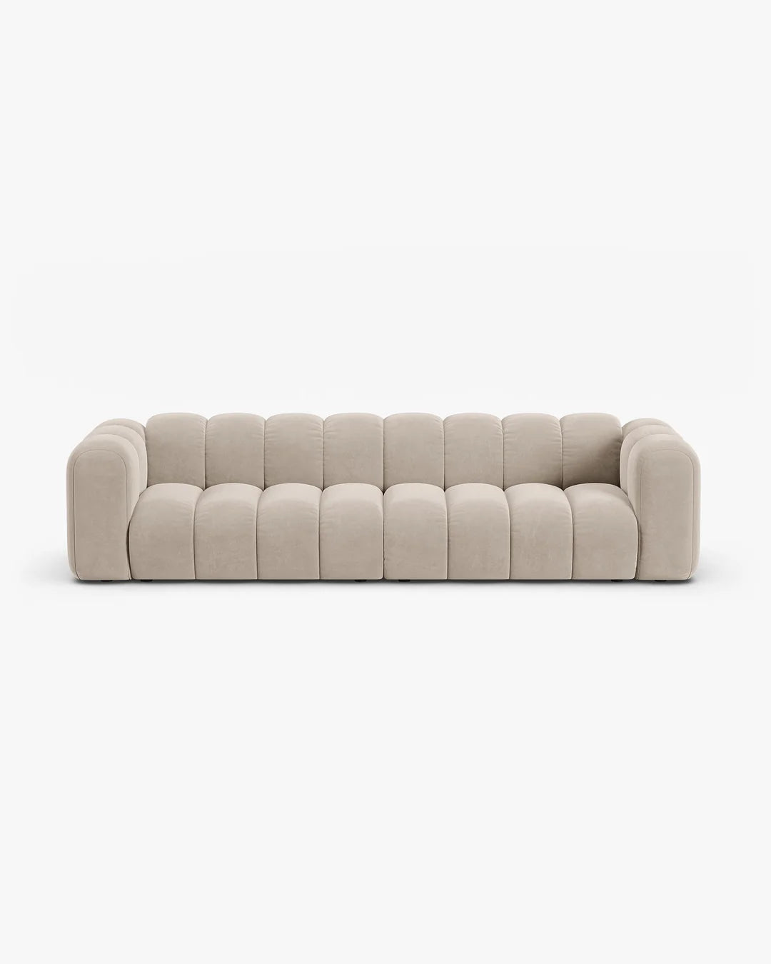 PolsterOase Modulsofa – Grandé Sofa 4-Sitzer in Samt, 290 cm Breite, Beige – Ansicht 1