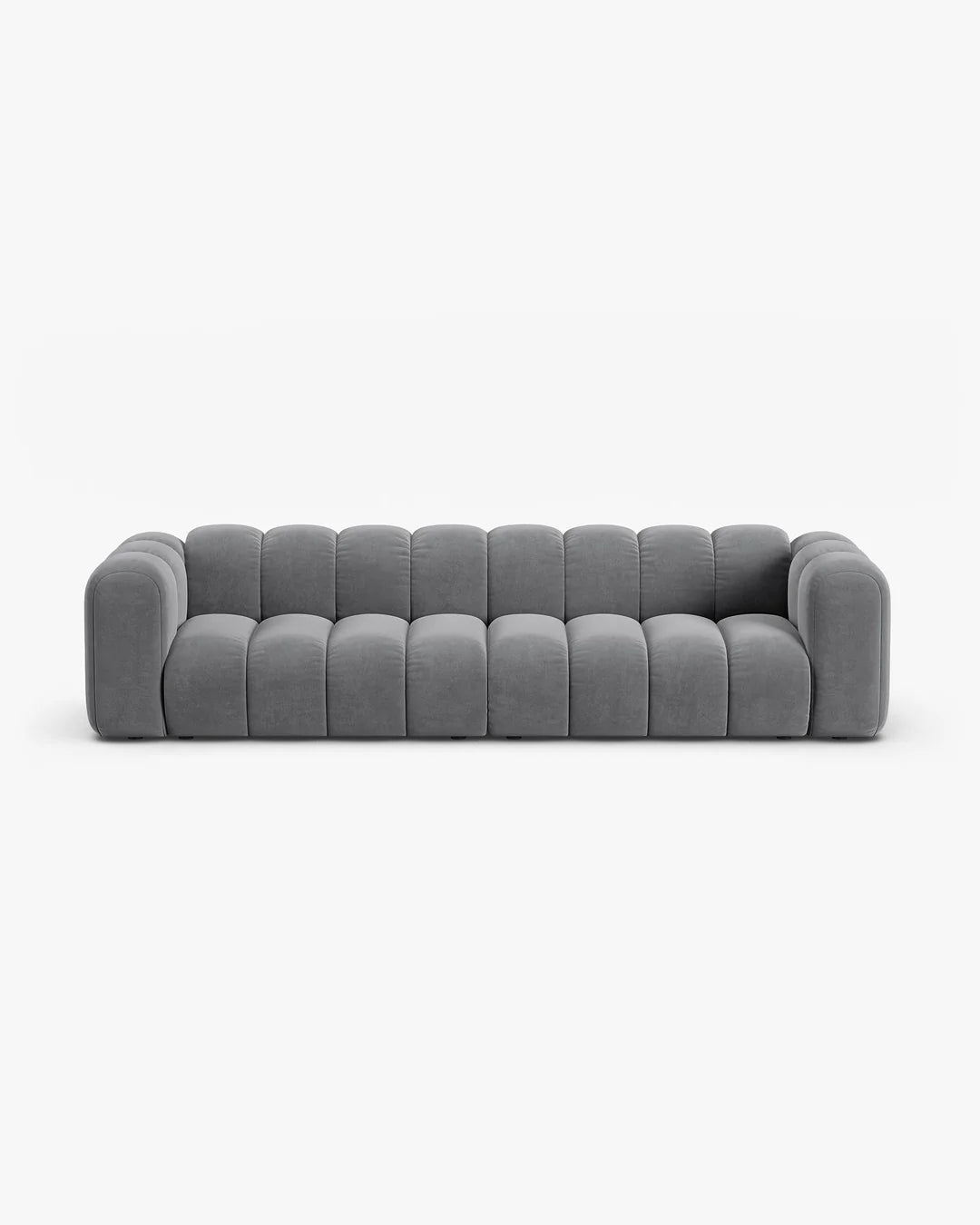 PolsterOase Modulsofa – Grandé Sofa 4-Sitzer in Samt, 290 cm Breite, Grau – Ansicht 1