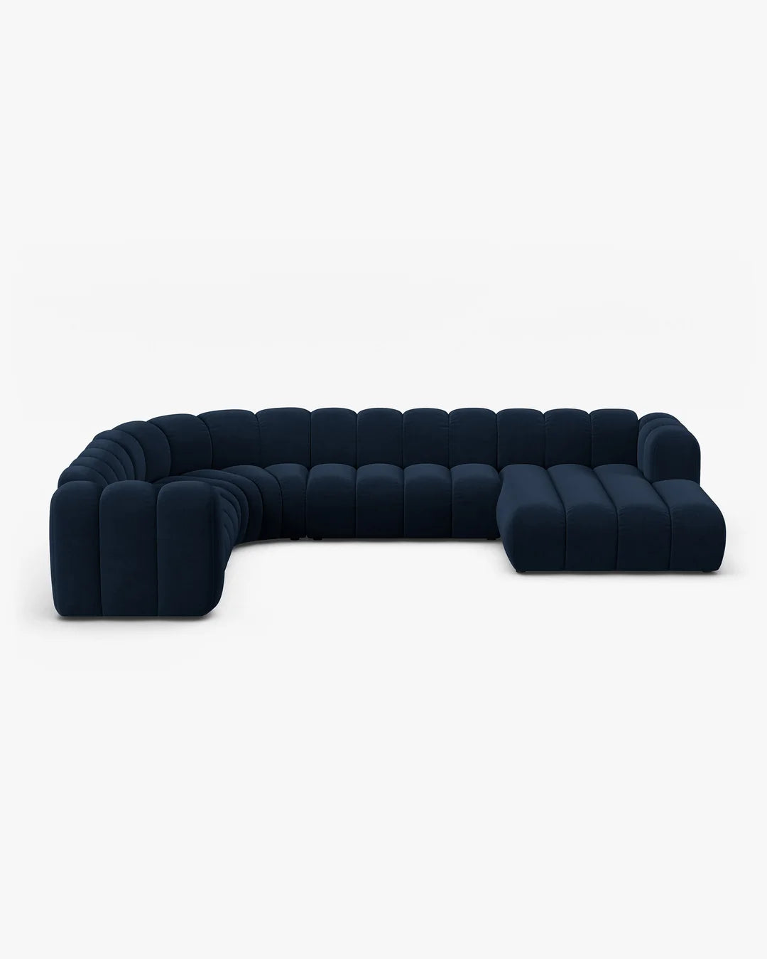 PolsterOase Modulsofa – Grandé Wohnlandschaft 6-Sitzer in Samt, 370 cm Breite, Königsblau – Ansicht 1